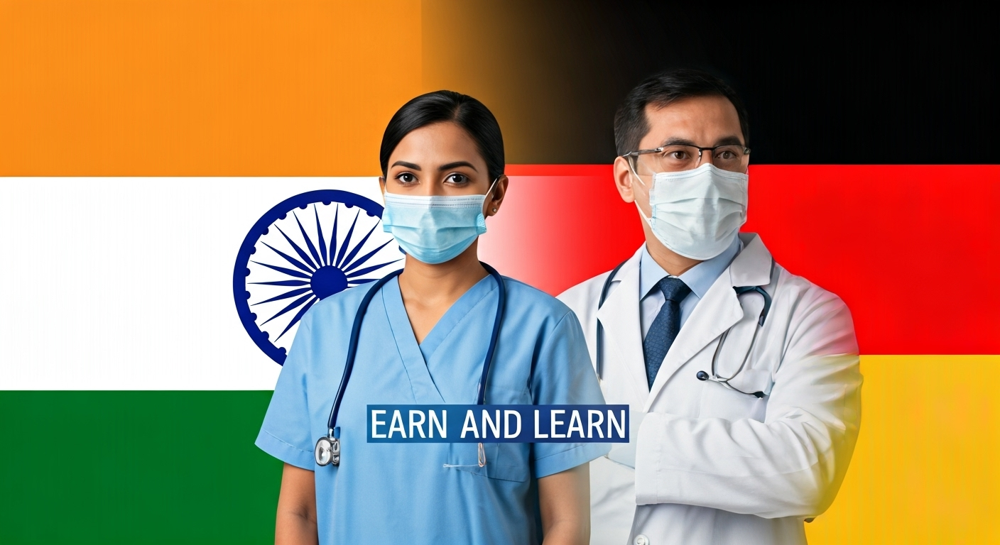 earlearn Healthcare trainee participating in earn and learn program with job and training benefits abroad